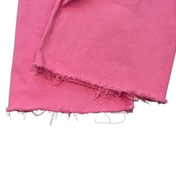 Zara Hot Pink Marine Straight High Rise Wide Leg Jeans 
Raw Hem, Sz 4 - Picture 13 of 15